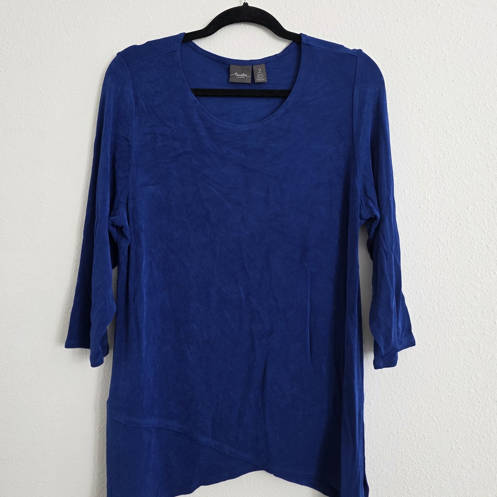 Elegant Blue Long Sleeve Top